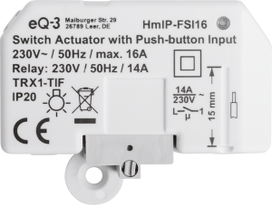 Homematic IP Schaltaktor mit Tastereingang (16 A), Unterputz