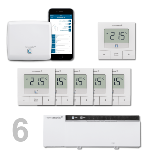 Homematic IP Funk Fubodenheizungset 6fach WTH-B