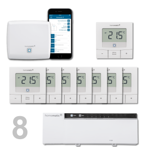 Homematic IP Funk Fubodenheizungset 8fach WTH-B