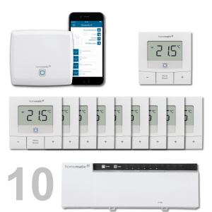 Homematic IP Funk Fubodenheizungset 10fach WTH-B