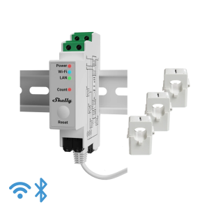 Shelly  Pro  Pro 3EM  Stromzhler  inkl. 3x 120A Klemmen  DIN  Messfunktion  WLAN  LAN  BT