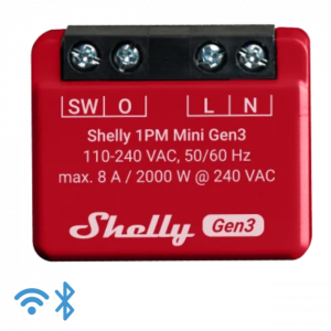 Shelly Plus 1PM Mini Gen. 3  Relais  max 8A  1 Kanal  Messfunktion  WLAN  BT