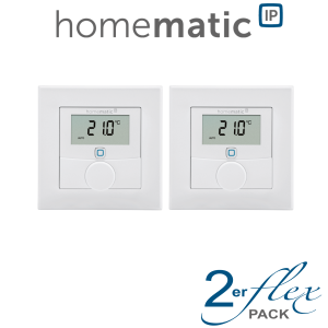 2er Set - Homematic IP Wandthermostat mit Luftfeuchtigkeitssensor - HmIP-WTH-1