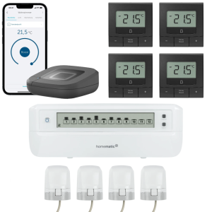 Homematic IP Fubodenheizungssteuerung motorisch fr 4 Rume WTH-B, anthrazit