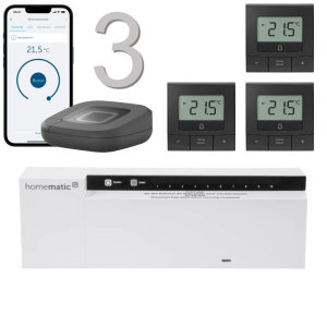 Homematic IP Funk Fubodenheizungset 3fach WTH-B, anthrazit
