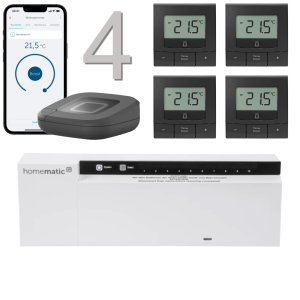 Homematic IP Funk Fubodenheizungset 4ach WTH-B, anthrazit