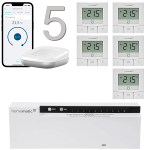 Homematic IP Funk Fubodenheizungset 5fach WTH-B