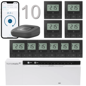 Homematic IP Funk Fubodenheizungset 10fach WTH-B, anthrazit