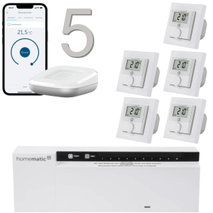 Homematic IP Funk Fubodenheizungset 5fach Unterputz 230V