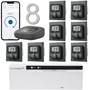 Homematic IP Funk Fubodenheizungset 8ach Unterputz 230V, anthrazit