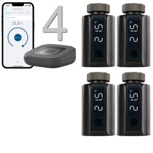 Homematic IP Evo Heizungssteuerung 4er Set, anthrazit