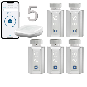 Homematic IP Evo Heizungssteuerung 5er Set, silber
