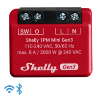Shelly Plus 1PM Mini Gen. 3 · Relais · max 8A · 1 Kanal · Messfunktion · WLAN · BT
