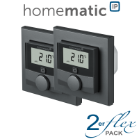 2er Set - Homematic IP Wandthermostat anthrazit mit Schaltausgang - fr Markenschalter - HmIP-BWTH