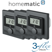 3er Set - Homematic IP Wandthermostat anthrazit mit Schaltausgang - fr Markenschalter - HmIP-BWTH