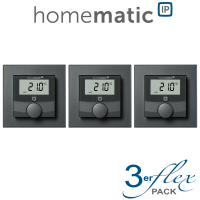 3er Set - Homematic IP Wandthermostat, anthrazit - HmIP-WTH-A - 159820A0