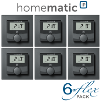 6er Set - Homematic IP Wandthermostat, anthrazit - HmIP-WTH-A - 159820A0