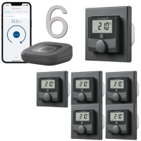 Homematic IP kabelgebundene Fubodenheizungssteuerung - Set fr 6 Rume, anthrazit