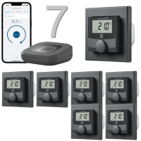 Homematic IP kabelgebundene Fubodenheizungssteuerung - Set fr 7 Rume, anthrazit