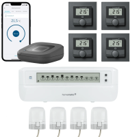 Homematic IP Fubodenheizungssteuerung motorisch fr 4 Rume Flexpaket, anthrazit