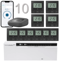 Homematic IP Funk Fubodenheizungset 10fach WTH-B, anthrazit