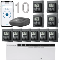 Homematic IP Funk Fubodenheizungset 10ach Unterputz 230V, anthrazit