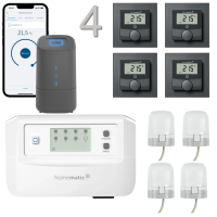 Fussbodenheizungsset advanced motorisch C8 fr 4 Rume mit HCU, anthrazit