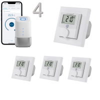 Homematic IP kabelgebundene Fubodenheizungssteuerung advanced - Set fr 4 Rume mit HCU