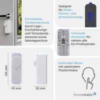 Homematic IP T�rschlossantrieb - pro, wei�-silber HmIP-DLP-WS