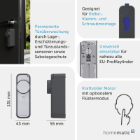 Homematic IP T�rschlossantrieb - pro, anthrazit-silber HmIP-DLP-AS