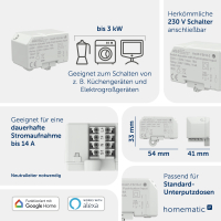 Homematic IP Schaltaktor mit Tastereingang (16 A) - Unterputz, HmIP-FSI16-2, 161848A0
