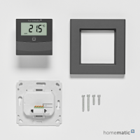 Homematic IP Wired Smart Home Temperatur- und Luftfeuchtigkeitssensor mit Display - innen, anthrazit, HmIPW-STHD-A, 160553A0