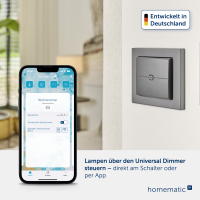 Homematic IP Universal Dimmeraufsatz - Taster, anthrazit ( HmIP-UDI-PB2-A, 162329A0 )