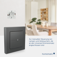 Homematic IP Universal Dimmeraufsatz - Taster, anthrazit ( HmIP-UDI-PB2-A, 162329A0 )