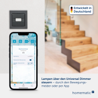 Homematic IP Universal Dimmeraufsatz - Bewegungsmelder, anthrazit ( HmIP-UDI-SMI55-A, 162343A0)