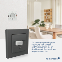 Homematic IP Universal Dimmeraufsatz - Bewegungsmelder, anthrazit ( HmIP-UDI-SMI55-A, 162343A0)